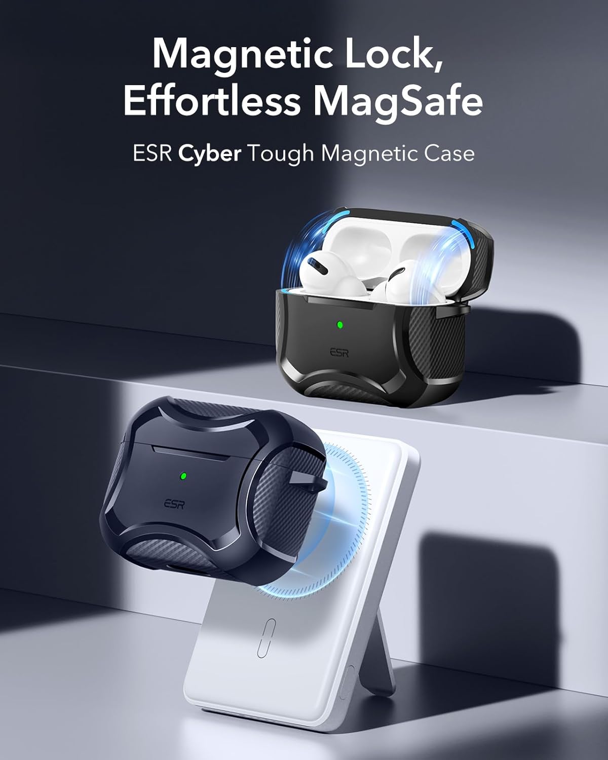 Θήκη ESR AirPods Pro 1/2 Cyber Armor Case Blue (Magsafe Compatible) APPLE AIRPODS ESR Θήκη ESR AirPods Pro 1/2 Cyber Armor Case Blue (Magsafe Compatible) - Image 4