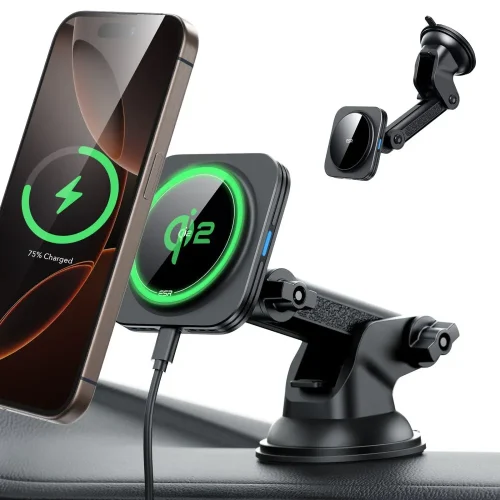 Alternative view of ESR Qi2 MagSafe Car Dashboard Charger Mount Black