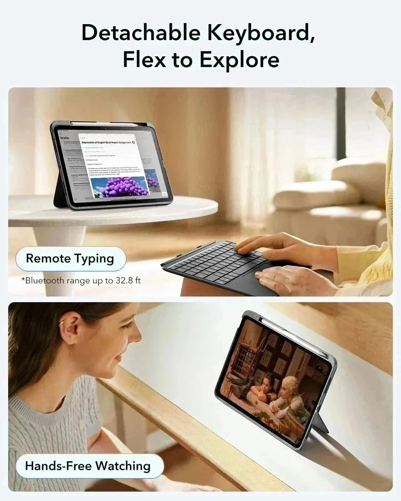 Θήκη ESR Flex Detachable Keyboard Dark Grey iPad Air 4/5/Air 11 ΘΗΚΕΣ ESR Θήκη ESR Flex Detachable Keyboard Dark Grey iPad Air 4/5/Air 11 - Image 3