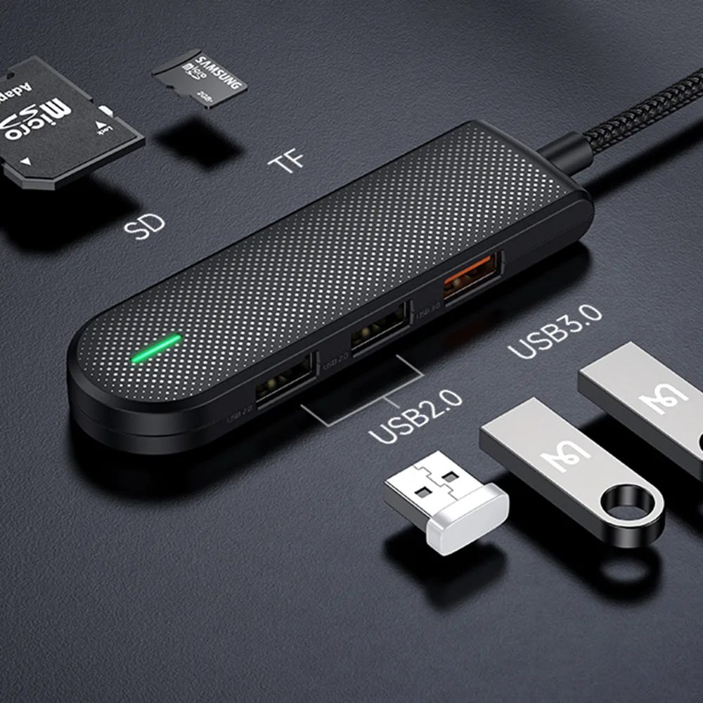 Mcdodo 5in1 USB-C Hub with Card Slot Black (HU-143) GADGETS Mcdodo Mcdodo 5in1 USB-C Hub with Card Slot Black (HU-143) - Image 2