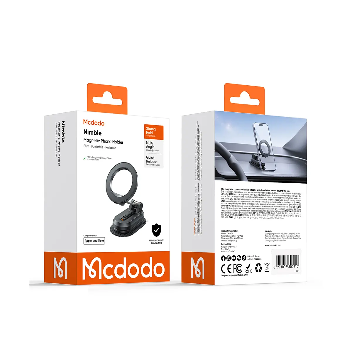 Βάση Mcdodo Magnetic MagSafe Car Mount Black (CM-6240) ΑΞΕΣΟΥΑΡ MAGSAFE Mcdodo Βάση Mcdodo Magnetic MagSafe Car Mount Black (CM-6240) - Image 3