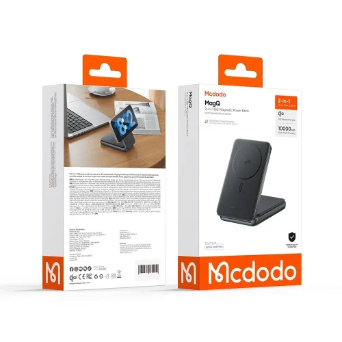 Alternative view of Mcdodo MagQ MagSafe Qi2 PowerBank Stand 10000mAh Black (MC‑6310)