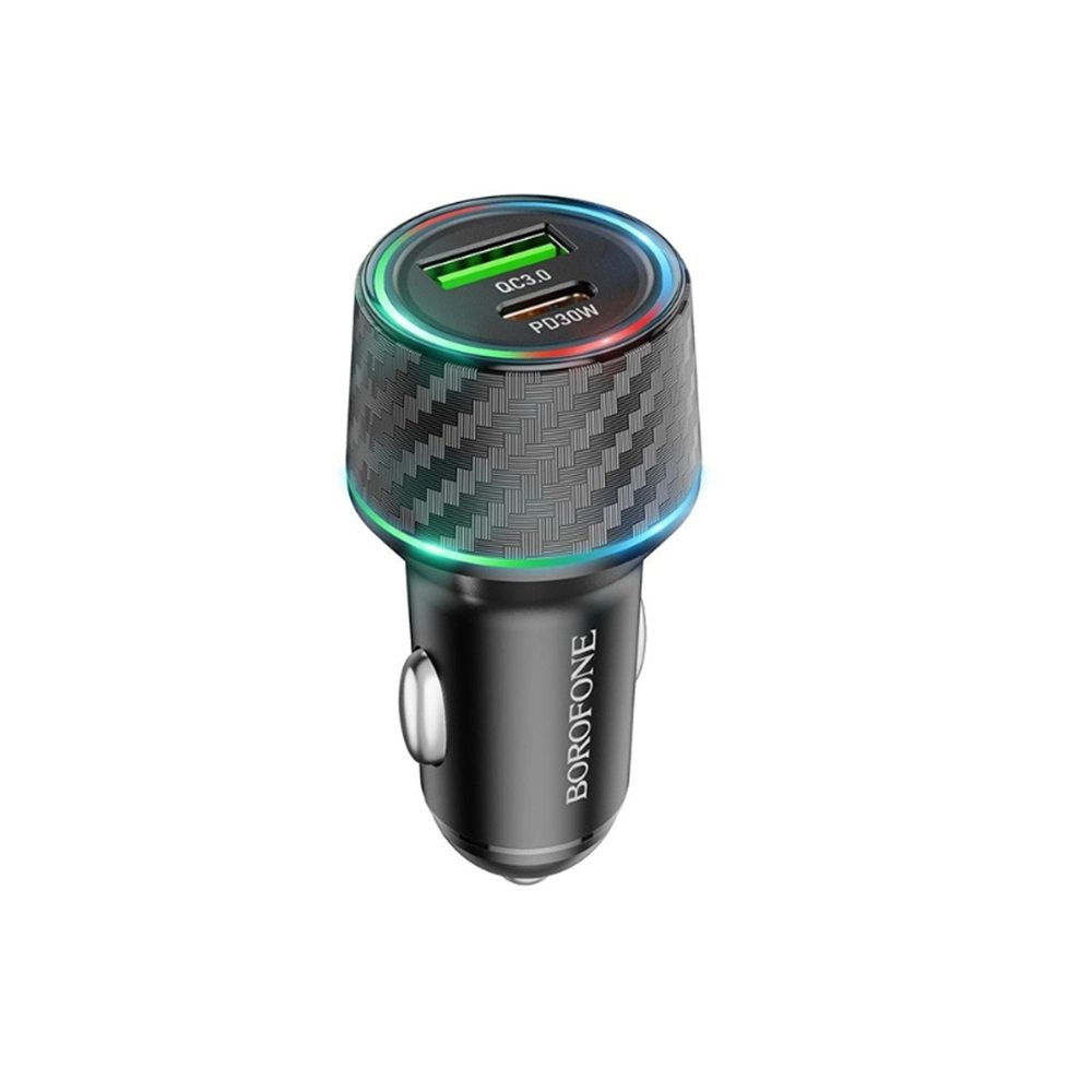 Borofone Brilliant Double Car Charger 1x USB QC 1x USB-C 48W Black (BZ21) ΑΞΕΣΟΥΑΡ Borofone Borofone Brilliant Double Car Charger 1x USB QC 1x USB-C 48W Black (BZ21) - Image 2