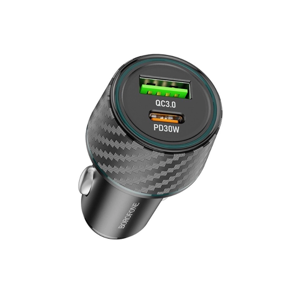 Borofone Brilliant Double Car Charger 1x USB QC 1x USB-C 48W Black (BZ21) ΑΞΕΣΟΥΑΡ Borofone Borofone Brilliant Double Car Charger 1x USB QC 1x USB-C 48W Black (BZ21) - Image 3