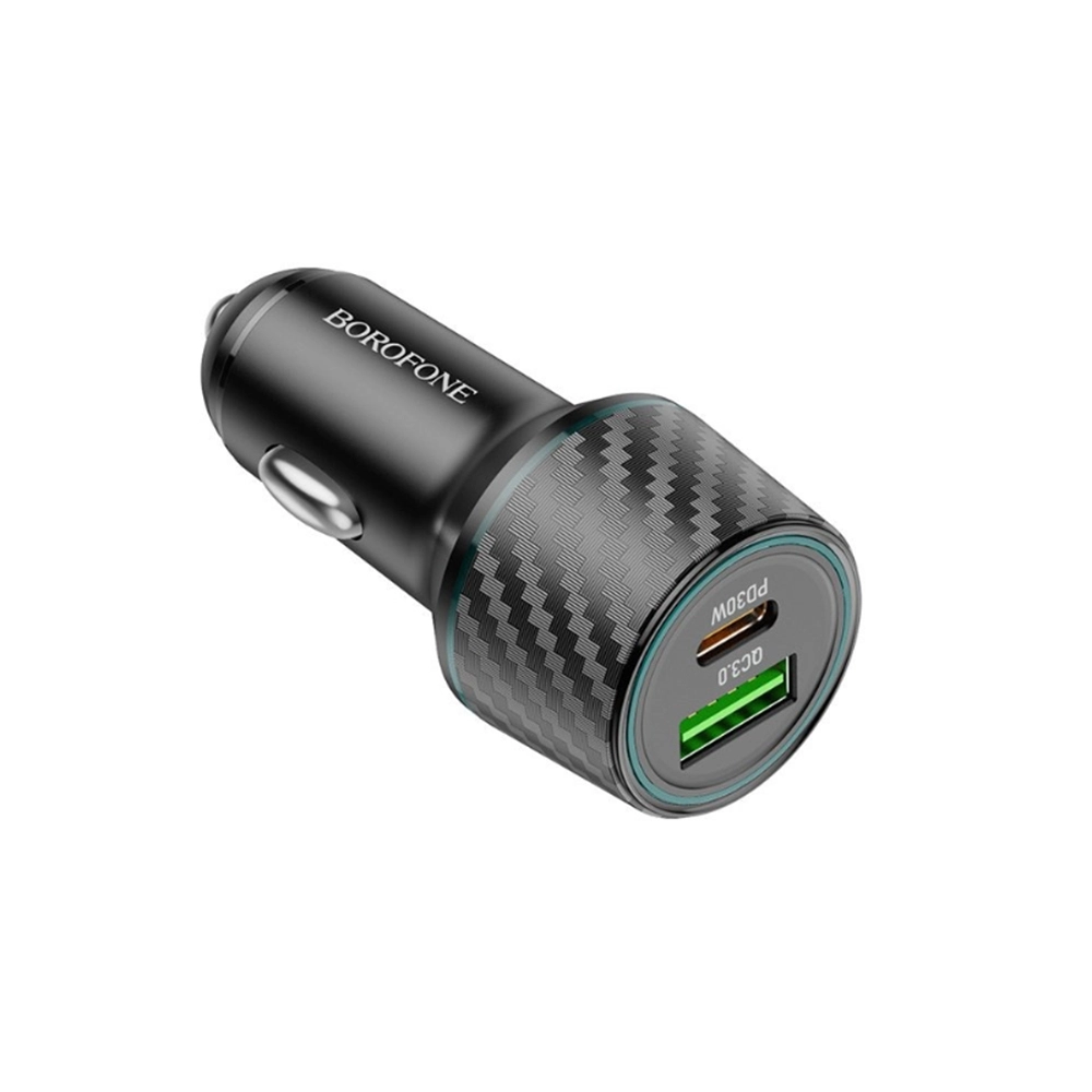 Borofone Brilliant Double Car Charger 1x USB QC 1x USB-C 48W Black (BZ21) ΑΞΕΣΟΥΑΡ Borofone Borofone Brilliant Double Car Charger 1x USB QC 1x USB-C 48W Black (BZ21)