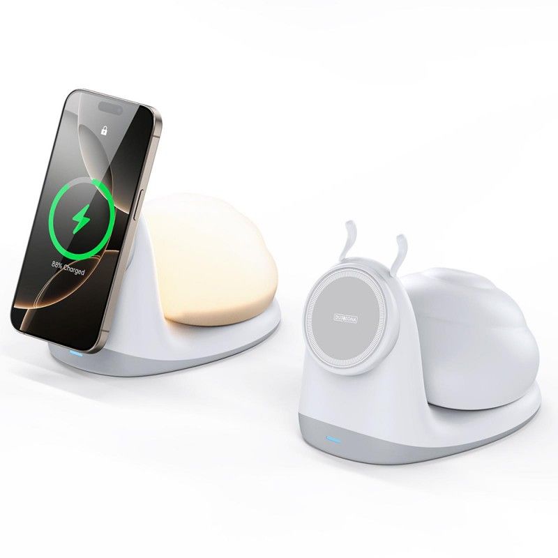 Duzzona 2in1 MagSafe Charging Station with Magnetic Detachable Night Light 15W White (W26) ΑΞΕΣΟΥΑΡ MAGSAFE Duzzona Duzzona 2in1 MagSafe Charging Station with Magnetic Detachable Night Light 15W White (W26)