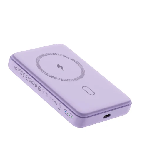 Alternative view of WiWU Magnetic MagSafe PowerBank 10000mAh with Stand Purple 15W (P043)