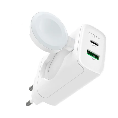 Fixed GaN MagFlip Charger 33W Apple Watch/USB‑C/USB‑A White
