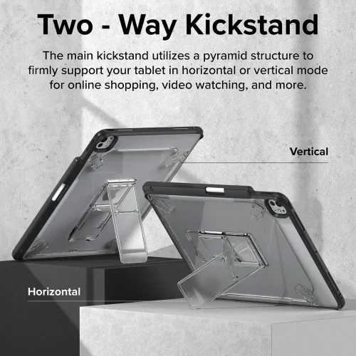 Alternative view of Θήκη Ringke Fusion Sketch Stand Smoke Black iPad Air 13