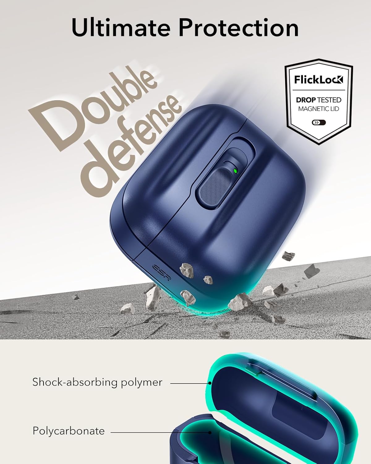 Θήκη ESR AirPods Pro 3 Pulse FlickLock Dark Blue (MagSafe Compatible) APPLE AIRPODS ESR Θήκη ESR AirPods Pro 3 Pulse FlickLock Dark Blue (MagSafe Compatible) - Image 4