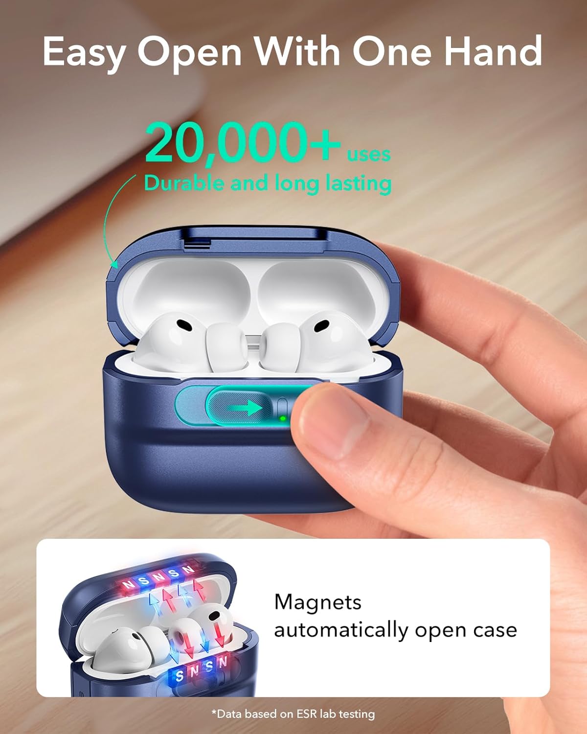 Θήκη ESR AirPods Pro 3 Pulse FlickLock Dark Blue (MagSafe Compatible) APPLE AIRPODS ESR Θήκη ESR AirPods Pro 3 Pulse FlickLock Dark Blue (MagSafe Compatible) - Image 6