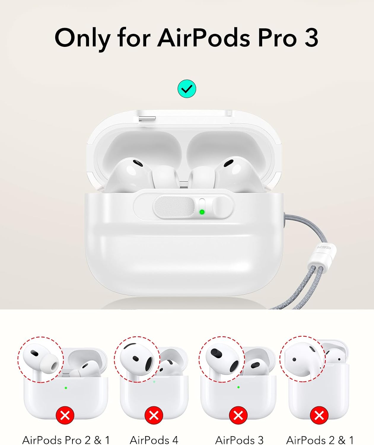Θήκη ESR AirPods Pro 3 Pulse FlickLock White (MagSafe Compatible) APPLE AIRPODS ESR Θήκη ESR AirPods Pro 3 Pulse FlickLock White (MagSafe Compatible) - Image 7