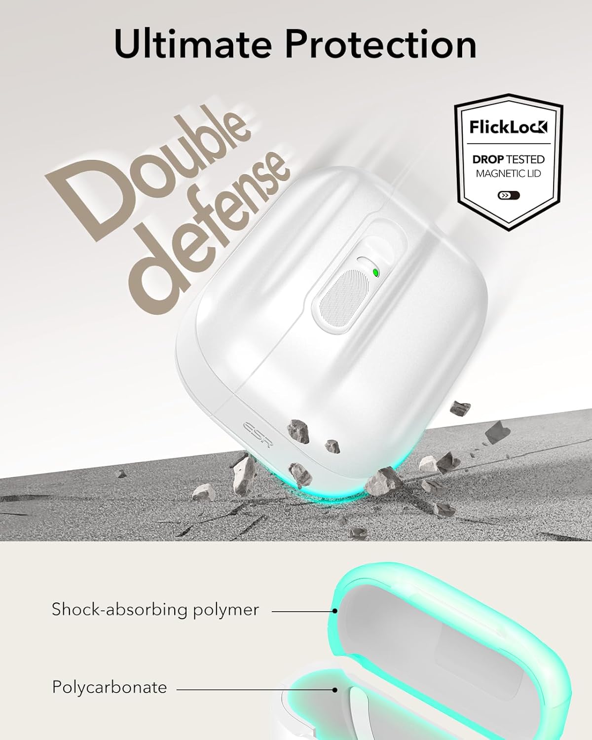 Θήκη ESR AirPods Pro 3 Pulse FlickLock White (MagSafe Compatible) APPLE AIRPODS ESR Θήκη ESR AirPods Pro 3 Pulse FlickLock White (MagSafe Compatible) - Image 4