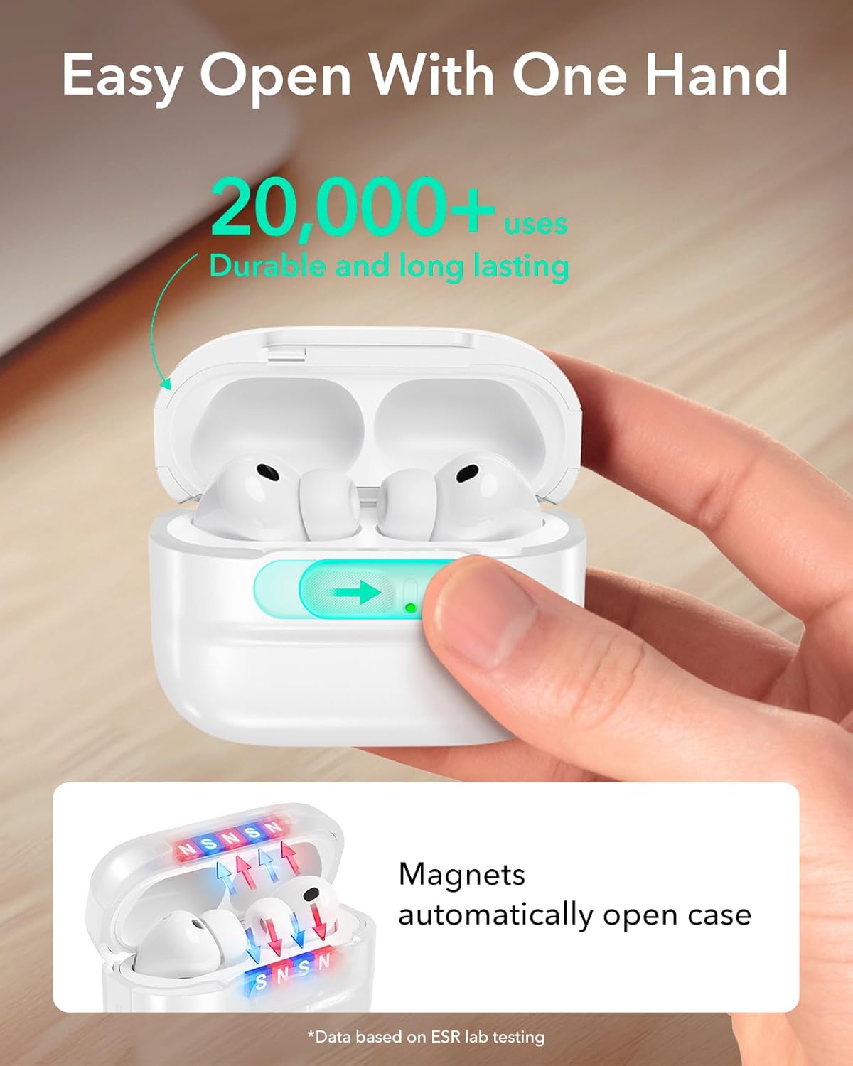 Θήκη ESR AirPods Pro 3 Pulse FlickLock White (MagSafe Compatible) APPLE AIRPODS ESR Θήκη ESR AirPods Pro 3 Pulse FlickLock White (MagSafe Compatible) - Image 5