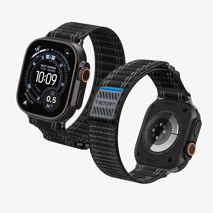Λουράκι Spigen Fabric Black Apple Watch 44/45/46/49mm (WBF0) APPLE WATCH Spigen Λουράκι Spigen Fabric Black Apple Watch 44/45/46/49mm (WBF0)