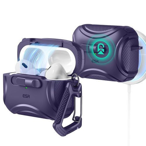 Θήκη ESR AirPods Pro 1/2 Cyber FlickLock Armor Purple (Magsafe Compatible) APPLE AIRPODS ESR Θήκη ESR AirPods Pro 1/2 Cyber FlickLock Armor Purple (Magsafe Compatible)
