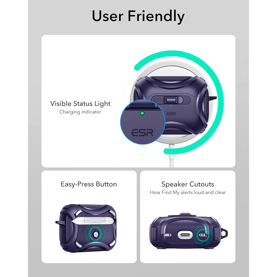 Θήκη ESR AirPods Pro 1/2 Cyber FlickLock Armor Purple (Magsafe Compatible) APPLE AIRPODS ESR Θήκη ESR AirPods Pro 1/2 Cyber FlickLock Armor Purple (Magsafe Compatible) - Image 2