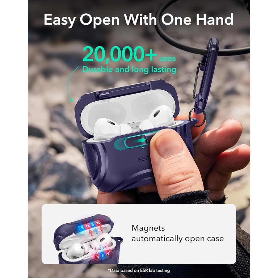 Θήκη ESR AirPods Pro 1/2 Cyber FlickLock Armor Purple (Magsafe Compatible) APPLE AIRPODS ESR Θήκη ESR AirPods Pro 1/2 Cyber FlickLock Armor Purple (Magsafe Compatible) - Image 6