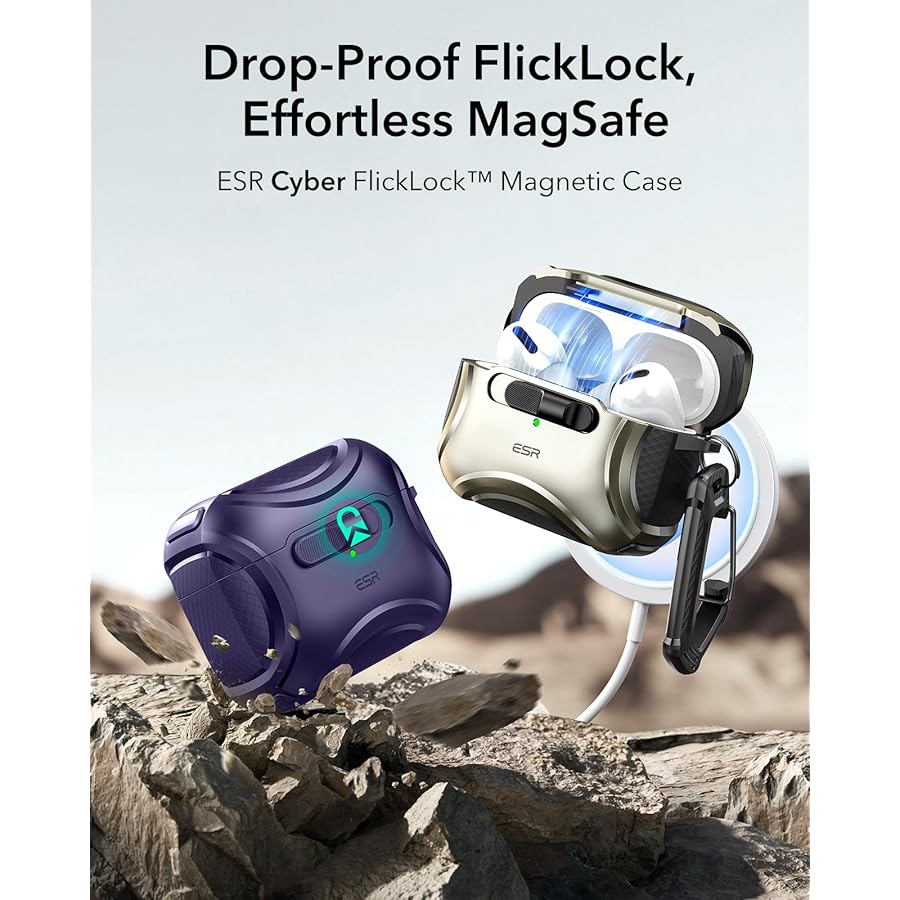 Θήκη ESR AirPods Pro 1/2 Cyber FlickLock Armor Purple (Magsafe Compatible) APPLE AIRPODS ESR Θήκη ESR AirPods Pro 1/2 Cyber FlickLock Armor Purple (Magsafe Compatible) - Image 8
