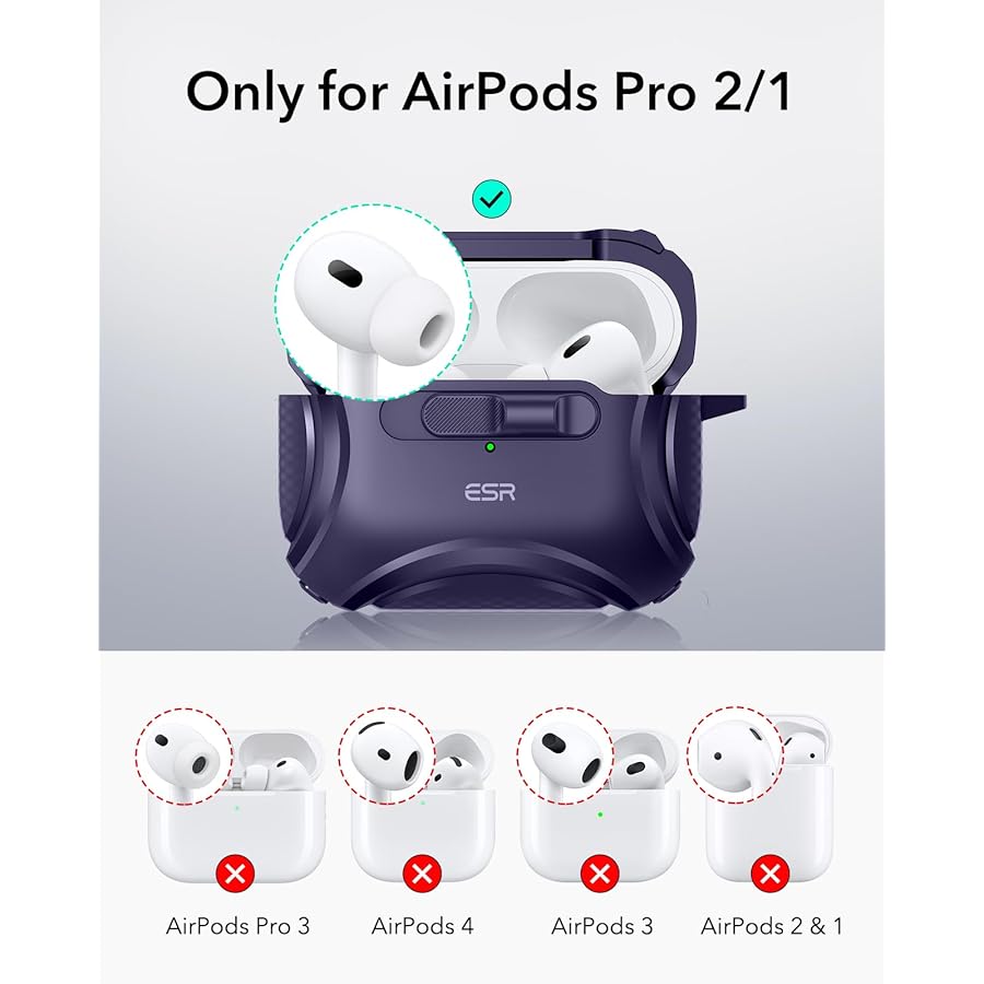 Θήκη ESR AirPods Pro 1/2 Cyber FlickLock Armor Purple (Magsafe Compatible) APPLE AIRPODS ESR Θήκη ESR AirPods Pro 1/2 Cyber FlickLock Armor Purple (Magsafe Compatible) - Image 9