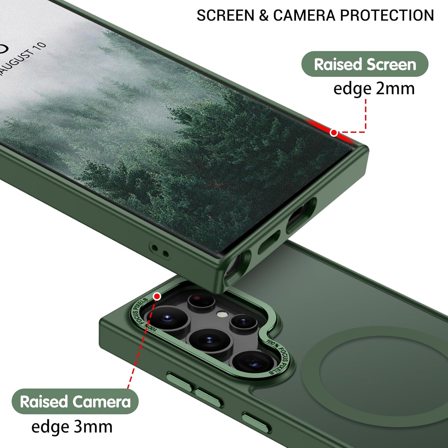 Θήκη Orso MagCase Focus Frosted Forest Green Samsung Galaxy S25 Ultra ΘΗΚΕΣ Orso Θήκη Orso MagCase Focus Frosted Forest Green Samsung Galaxy S25 Ultra - Image 4