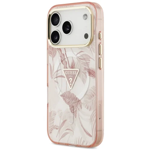 Alternative view of Θήκη Guess Jungle Tonal Triangle Magsafe Pink iPhone 17 Pro Max