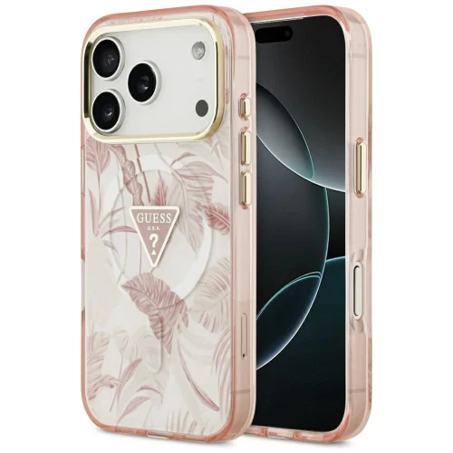 Θήκη Guess Jungle Tonal Triangle Magsafe Pink iPhone 17 Pro Max