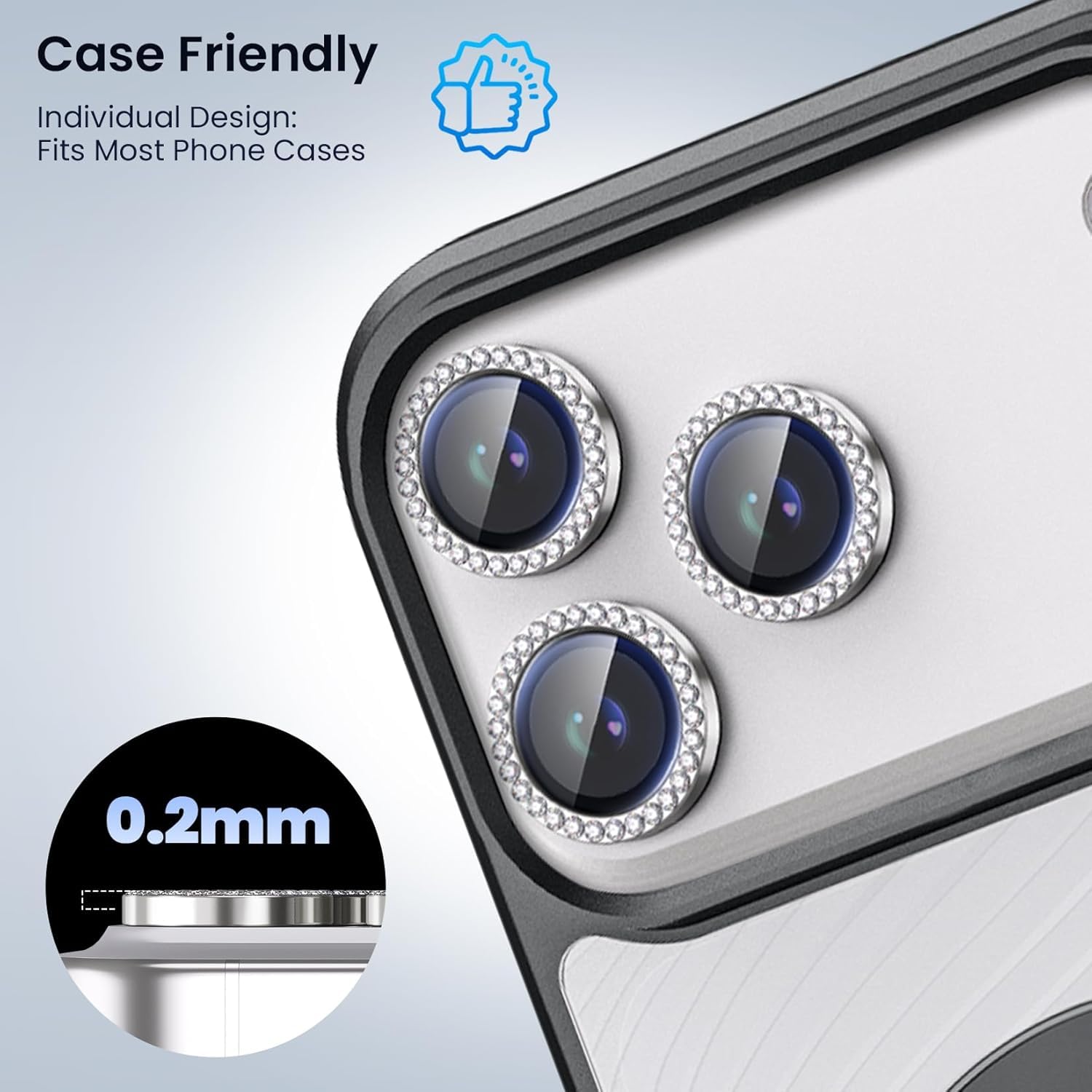 Orso Lens Camera Tempered Glass Black Diamonds iPhone 18 Pro/18 Pro Max ΠΡΟΣΤΑΣΙΑ ΟΘΟΝΗΣ Orso Orso Lens Camera Tempered Glass Black Diamonds iPhone 18 Pro/18 Pro Max - Image 3
