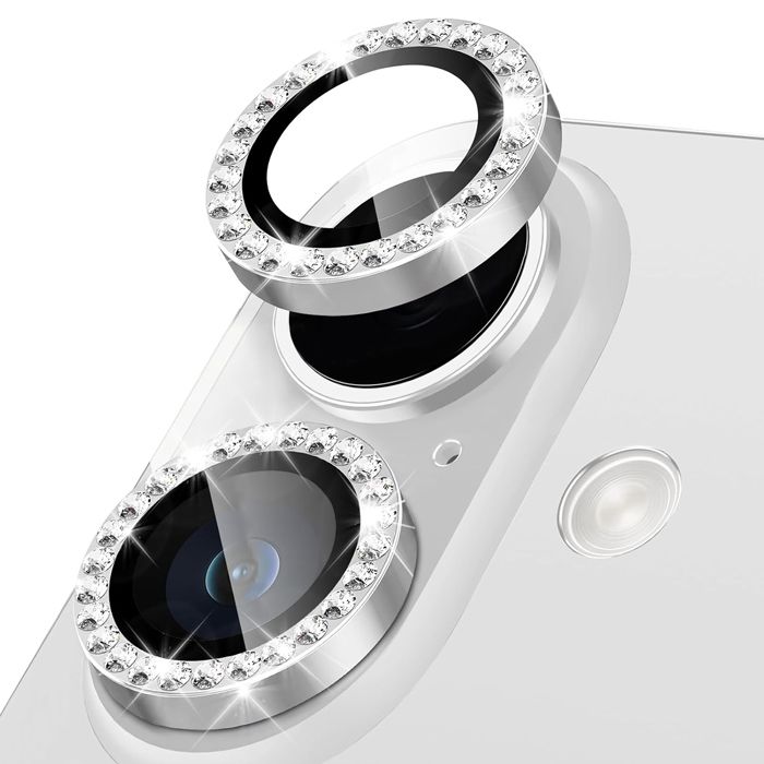 Orso Lens Camera Tempered Glass Silver Diamonds iPhone 17/16/16 Plus ΠΡΟΣΤΑΣΙΑ ΟΘΟΝΗΣ Orso Orso Lens Camera Tempered Glass Silver Diamonds iPhone 17/16/16 Plus