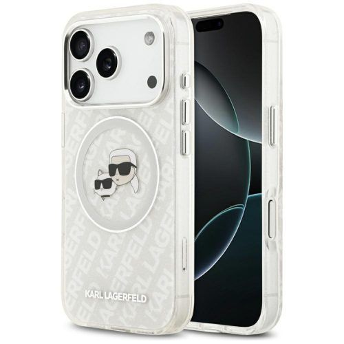 Θήκη Karl Lagerfeld IML Glitter Karl and Choupette Heads MagSafe Grey iPhone 17 Pro ΘΗΚΕΣ KARL LAGERFELD Θήκη Karl Lagerfeld IML Glitter Karl and Choupette Heads MagSafe Grey iPhone 17 Pro