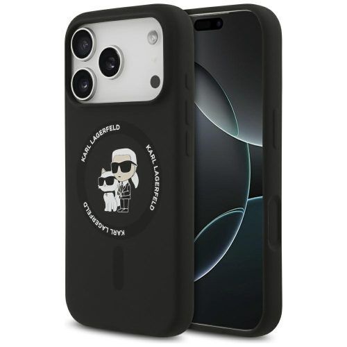 Θήκη Karl Lagerfeld Liquid Silicone Karl & Choupette MagSafe Black iPhone 17 Pro Max