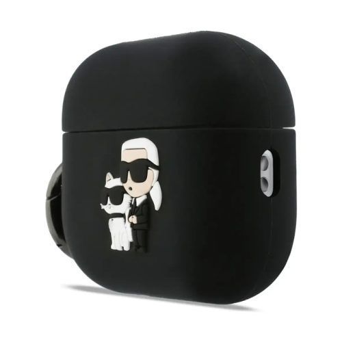 Θήκη Karl Lagerfeld Silicone Karl & Chaupette 3D Black AirPods Pro 3 APPLE AIRPODS KARL LAGERFELD Θήκη Karl Lagerfeld Silicone Karl & Chaupette 3D Black AirPods Pro 3
