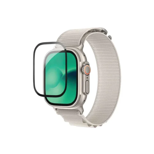 AmazingThing Radix Tempered Glass Impact Shield Black Apple Watch 49mm
