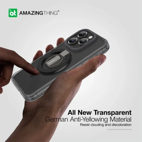 Alternative view of Θήκη AmazingThing Titan Pro MagSafe Grip Ring Set Black iPhone 15 Pro Max