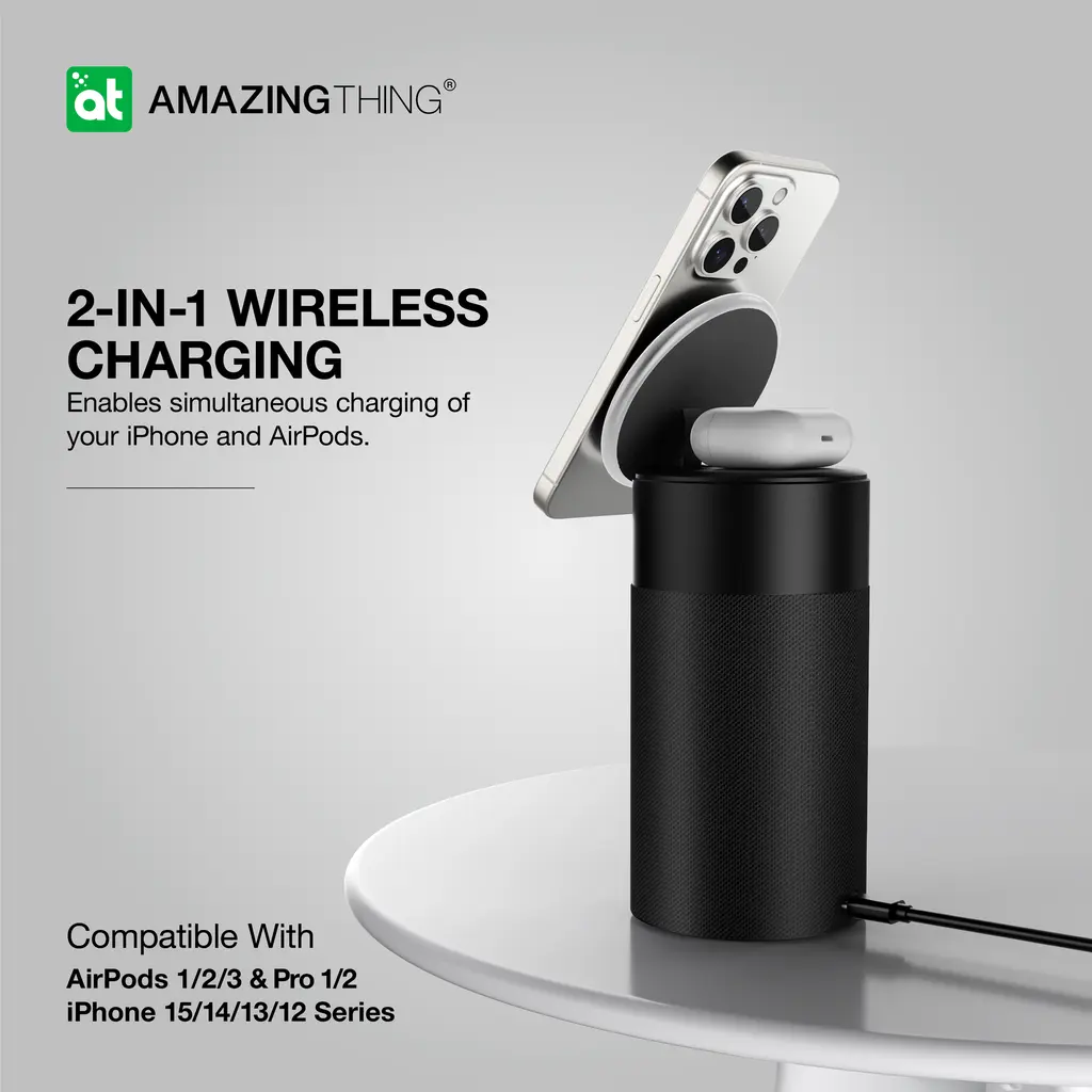 AmazingThing Explorer Pro Mag 4-in-1 Charging Station Speaker Black ΑΞΕΣΟΥΑΡ MAGSAFE AmazingThing AmazingThing Explorer Pro Mag 4-in-1 Charging Station Speaker Black - Image 4