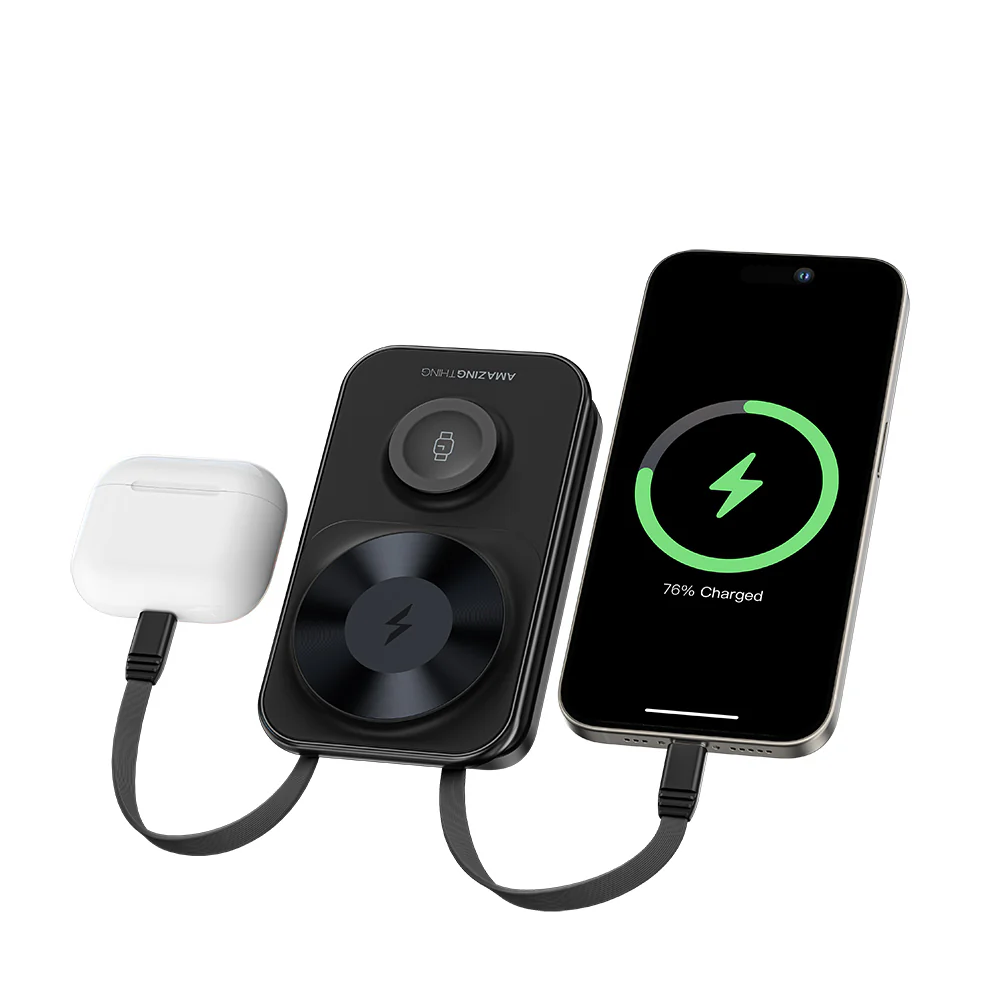 AmazingThing Explorer Go 6-in-1 PowerBank Station Stand 8000mAh Black POWERBANK MAGSAFE AmazingThing AmazingThing Explorer Go 6-in-1 PowerBank Station Stand 8000mAh Black - Image 2