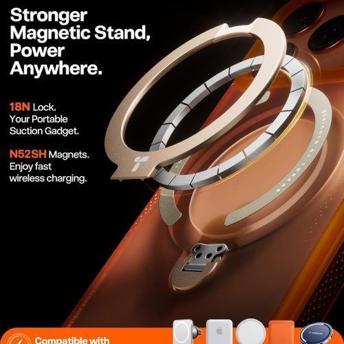 Alternative view of Θήκη Torras Ostand Spin Air MagSafe Kickstand Horizon Orange iPhone 17 Pro