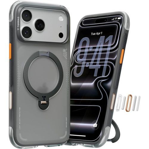 Θήκη Torras Ostand Spin Air MagSafe Kickstand Shadow Black iPhone 17 Pro ΘΗΚΕΣ TORRAS Θήκη Torras Ostand Spin Air MagSafe Kickstand Shadow Black iPhone 17 Pro