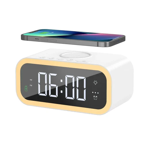 WiWU Wireless Phone Charger with Clock Display Alarm 15W White (W015) ΑΞΕΣΟΥΑΡ WIWU WiWU Wireless Phone Charger with Clock Display Alarm 15W White (W015)