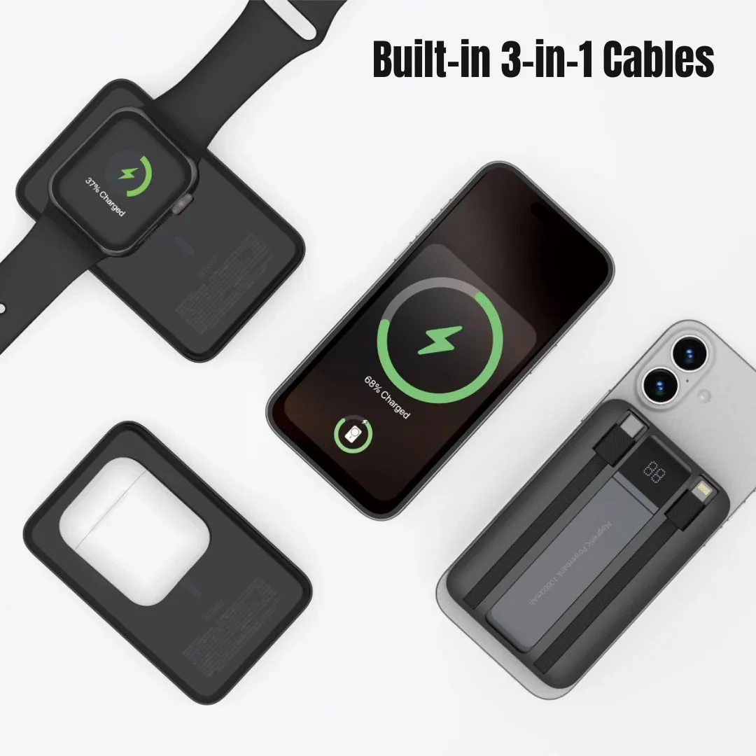 WiWU Magnetic MagSafe Duke Multi PowerBank Black 10000mAh (P061) POWERBANK MAGSAFE WIWU WiWU Magnetic MagSafe Duke Multi PowerBank Black 10000mAh (P061) - Image 6