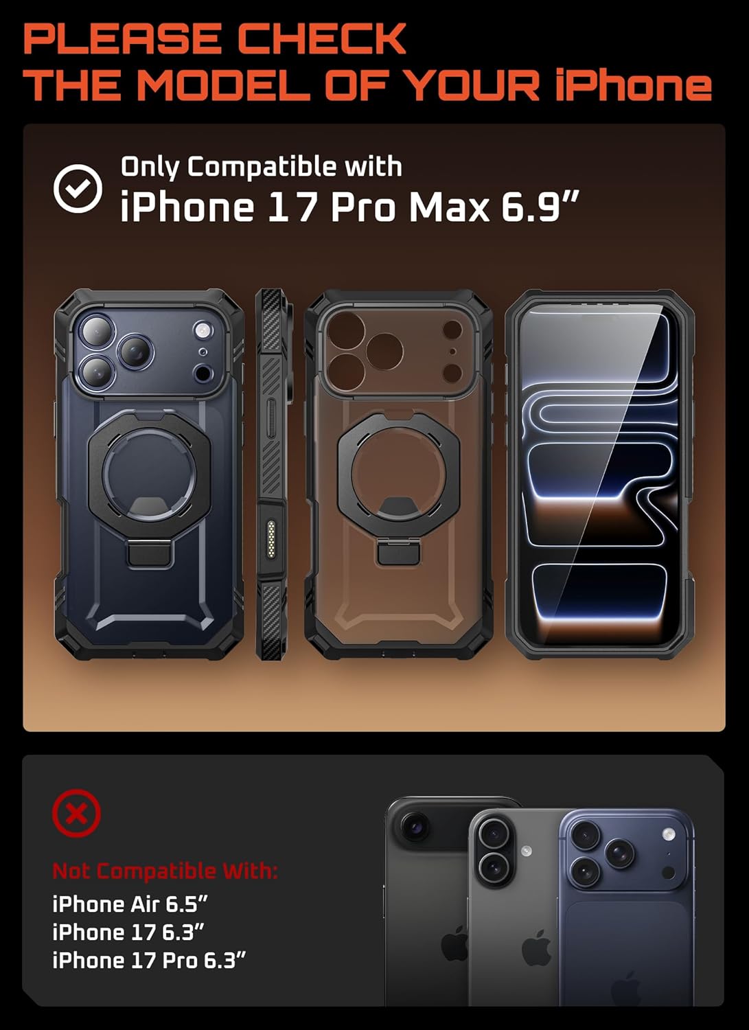 Θήκη Supcase Unicorn Beetle Grip Pro MagSafe Black iPhone 17 Pro Max ΘΗΚΕΣ SUPCASE Θήκη Supcase Unicorn Beetle Grip Pro MagSafe Black iPhone 17 Pro Max - Image 9