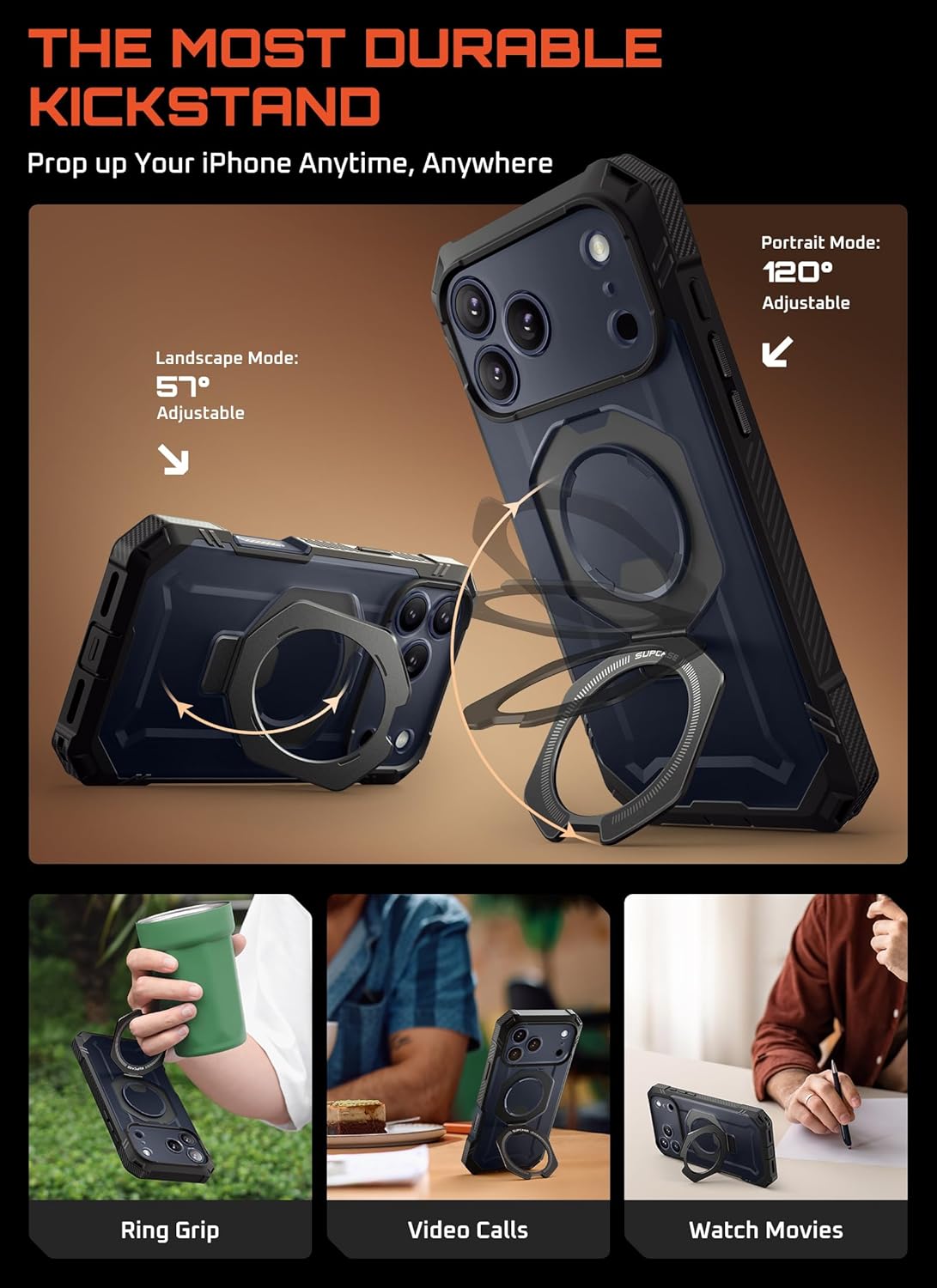 Θήκη Supcase Unicorn Beetle Grip Pro MagSafe Black iPhone 17 Pro Max ΘΗΚΕΣ SUPCASE Θήκη Supcase Unicorn Beetle Grip Pro MagSafe Black iPhone 17 Pro Max - Image 7