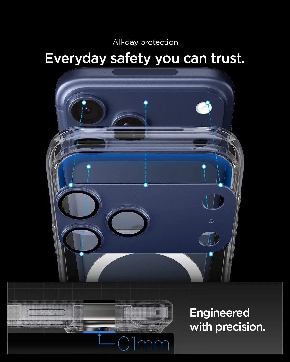 Spigen Glass tR EZ Fit Optik ProXL Blue iPhone 17 Pro Max Προστασία Οθόνης iPhone Spigen Spigen Glass tR EZ Fit Optik ProXL Blue iPhone 17 Pro Max - Image 3