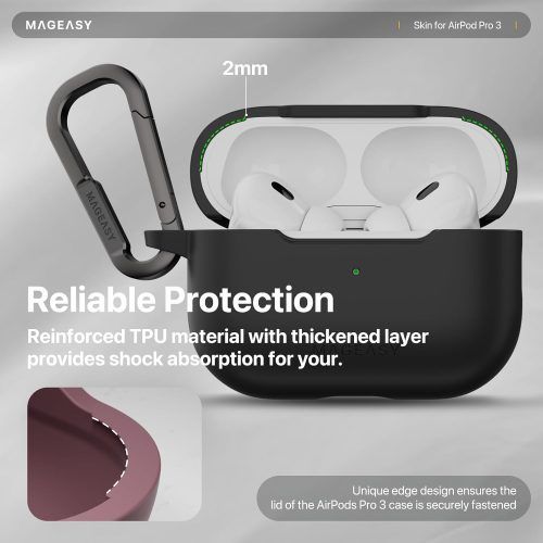 Alternative view of Θήκη MagEasy Skin Black AirPods Pro 3