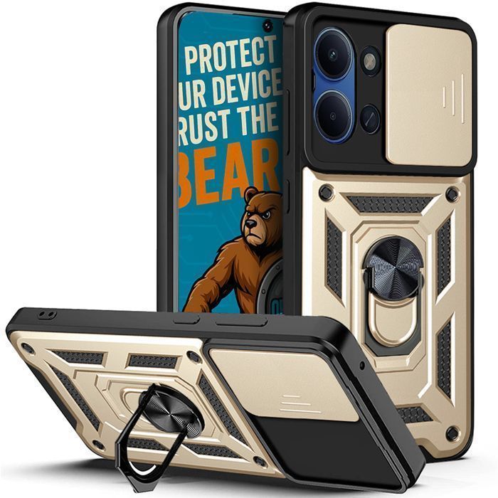 Θήκη Combo Kickstand Slide Camera Gold Xiaomi Redmi 15C ΘΗΚΕΣ Orso Θήκη Combo Kickstand Slide Camera Gold Xiaomi Redmi 15C