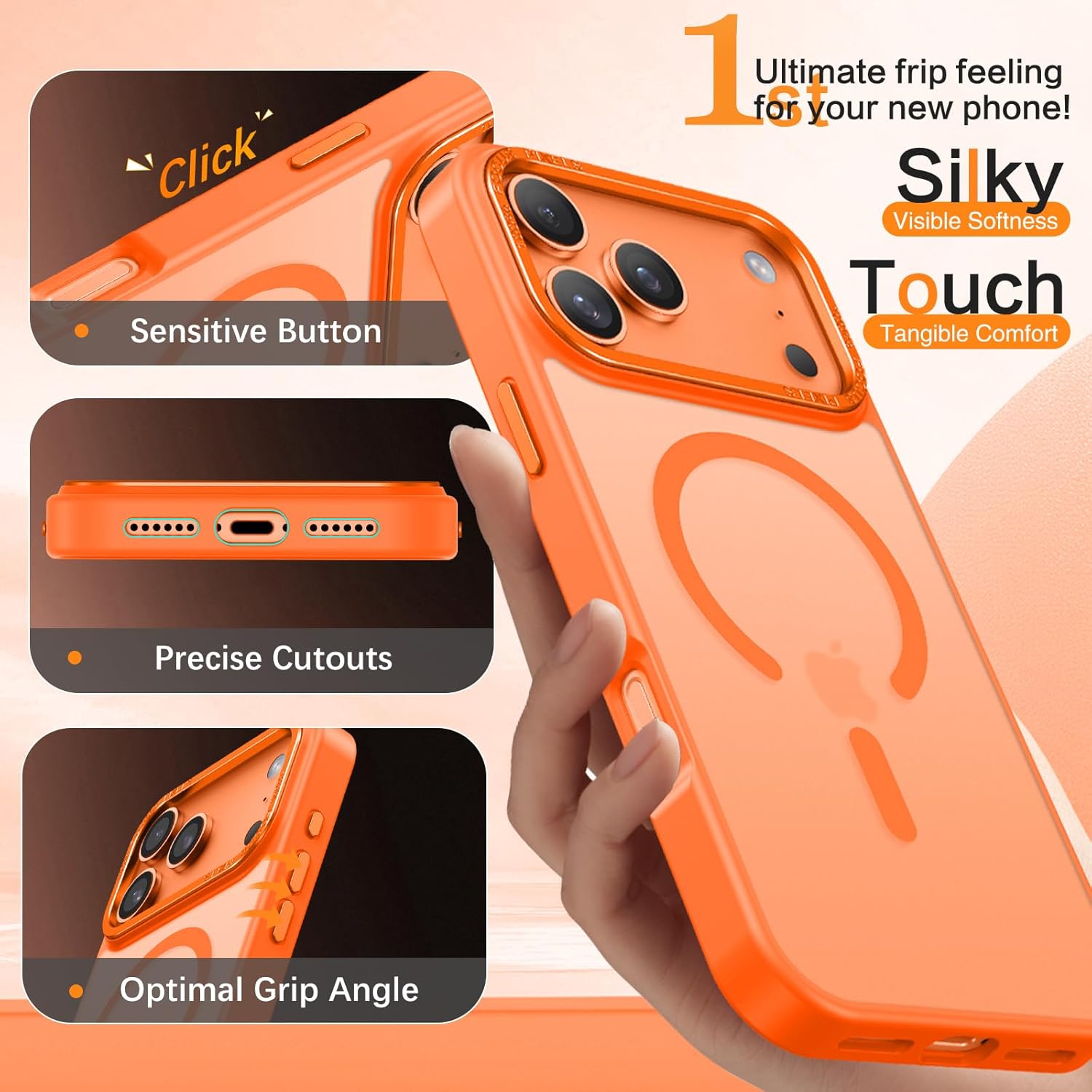 Θήκη Orso MagCase Focus Frosted Orange iPhone 17 Pro Max ΘΗΚΕΣ Orso Θήκη Orso MagCase Focus Frosted Orange iPhone 17 Pro Max - Image 4