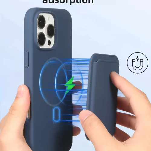 Alternative view of Θήκη Orso 2in1 Liquid Silicone Magsafe Removable Wallet Black iPhone 13/14