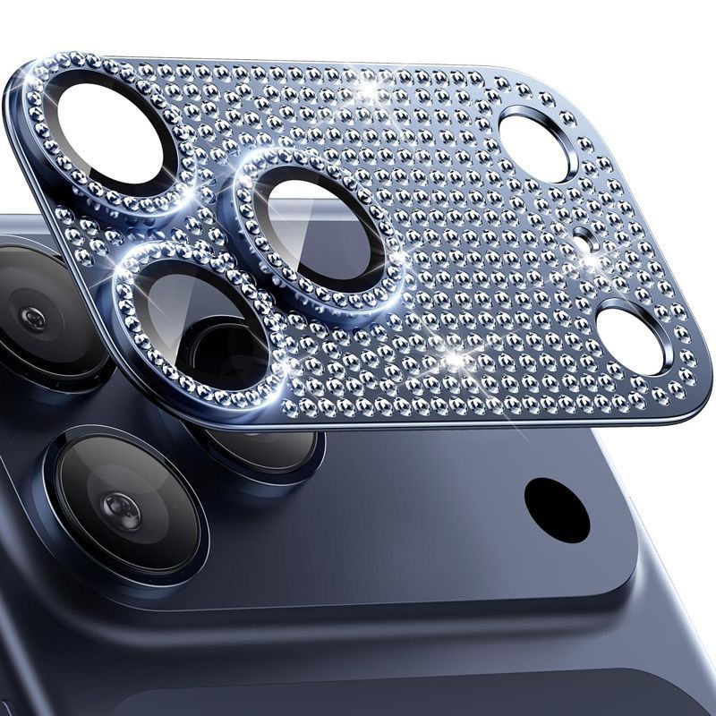 Orso Full Cover 9H Camera Protector Diamonds Blue iPhone 17 Pro Max ΠΡΟΣΤΑΣΙΑ ΟΘΟΝΗΣ Orso Orso Full Cover 9H Camera Protector Diamonds Blue iPhone 17 Pro Max