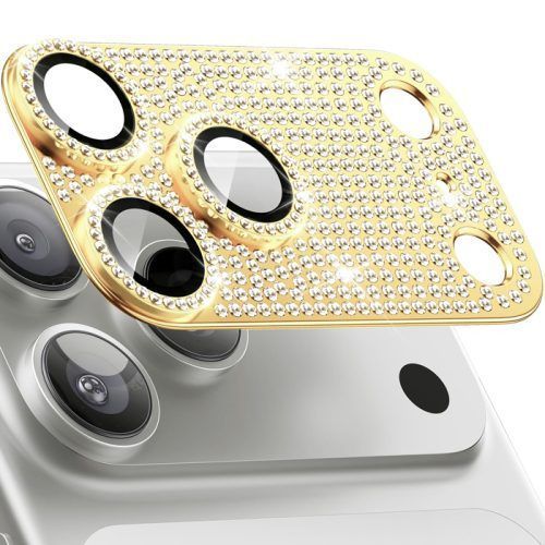 Orso Full Cover 9H Camera Protector Diamonds Gold iPhone 17 Pro Max