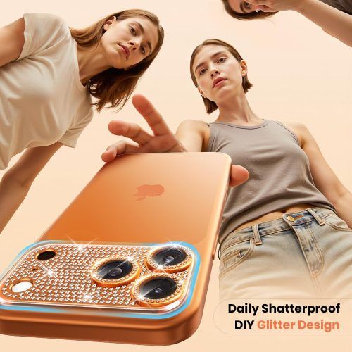 Alternative view of Orso Full Cover 9H Camera Protector Diamonds Black iPhone 17 Pro Max